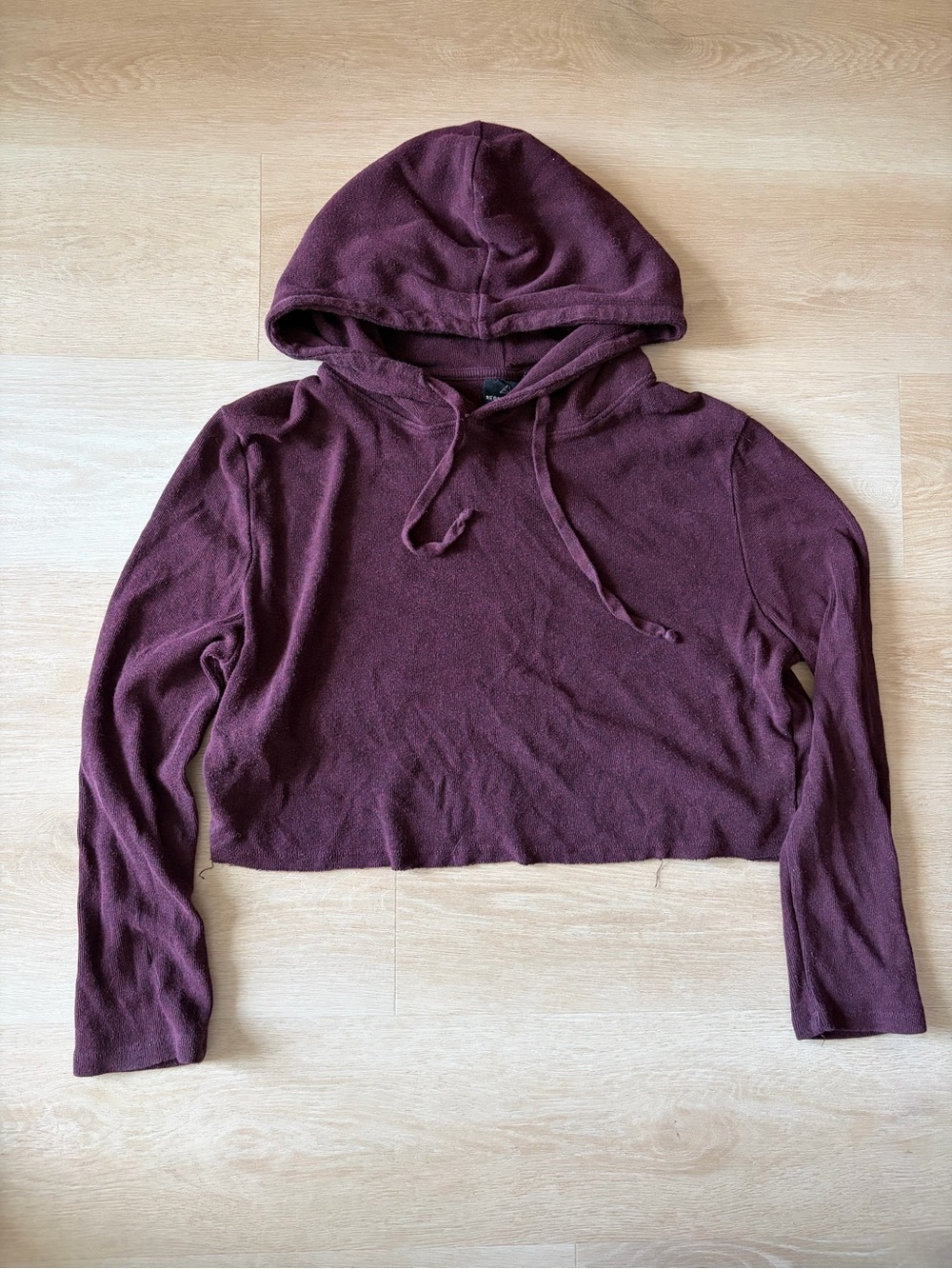 Rebel Rogue Burgundy Cropped Hoodie Supplex Made in Canada L